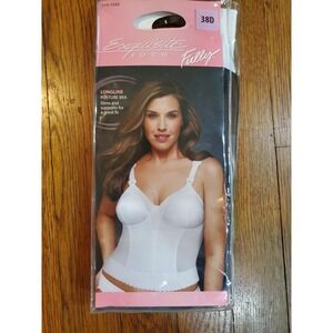 NWT Exquisite Form 5107532 Fully Posture Longline Bra White Size 38D Slimming